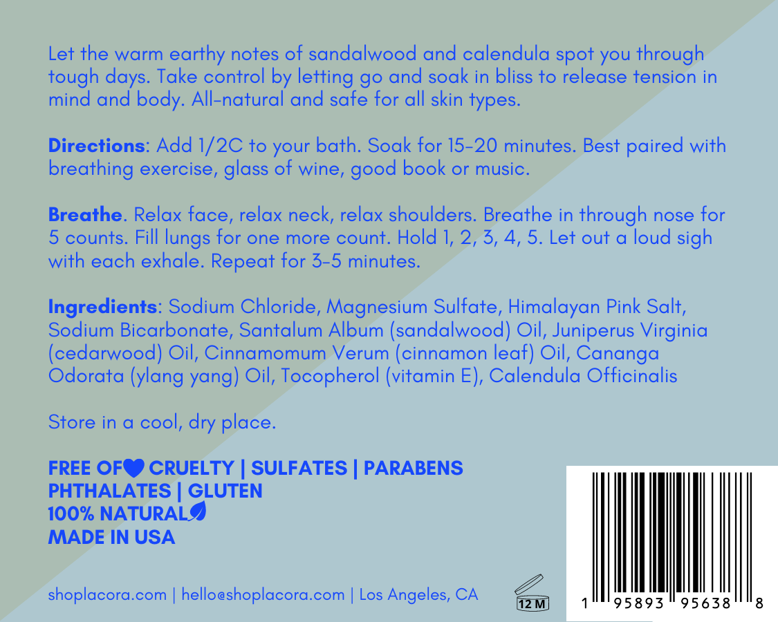 Sandalwood and calendula bath salts for glowing, soft skin